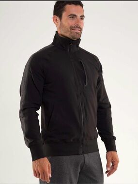 Lululemon Kung Fu II Black Grey Herringbone Jacket sz XL